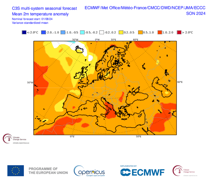 Anomalie thermique probable durant l'automne 2024