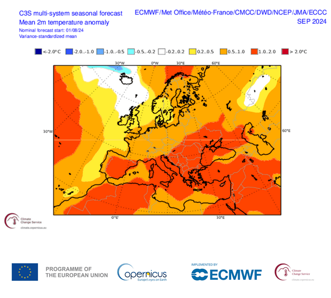 Anomalie thermique probable en septembre 2024