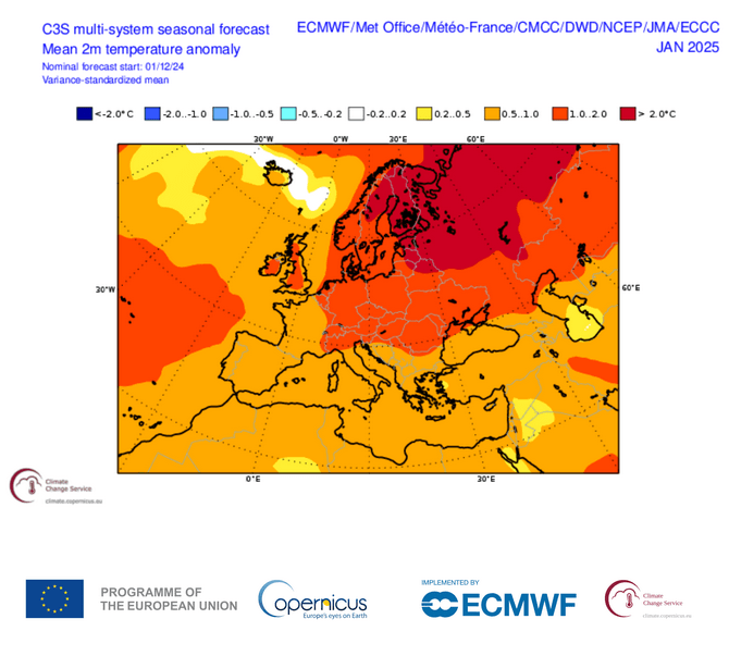 Anomalie thermique probable en janvier 2025