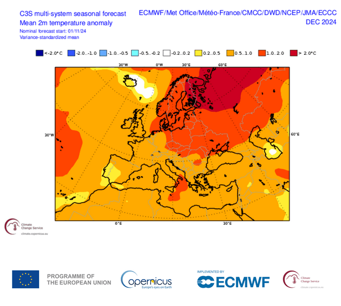 Anomalie thermique probable en novembre 2024