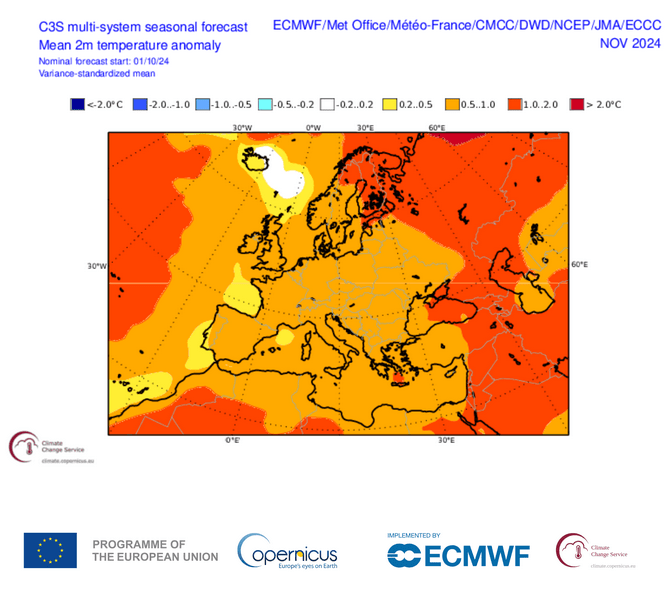 Anomalie thermique probable en novembre 2024