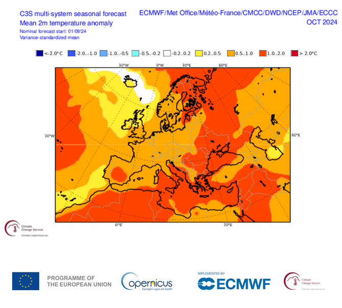 Anomalie thermique probable en octobre 2024